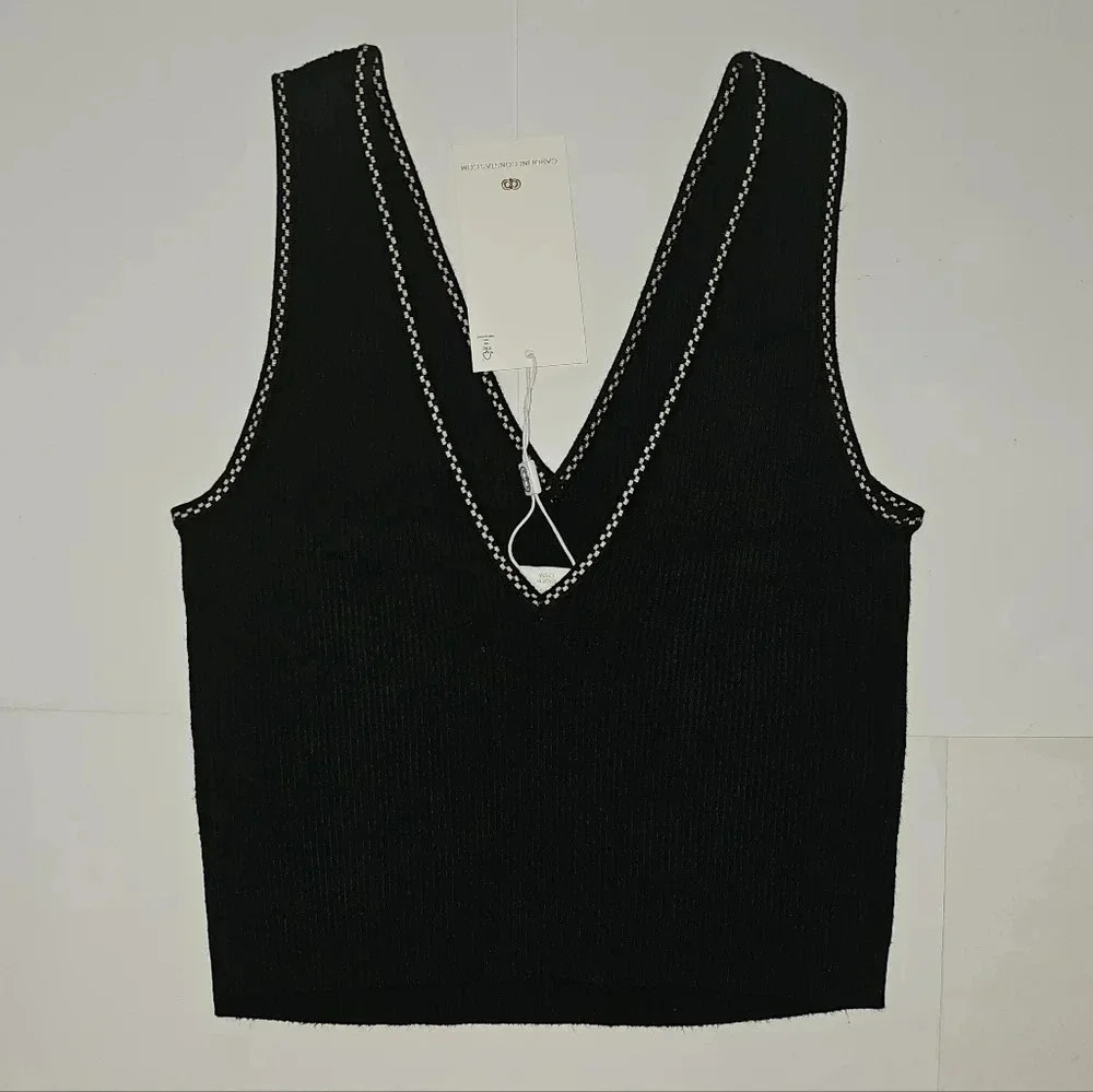 Caroline Constas Ribbed Sweater Crop Top - Picture 2 of 4